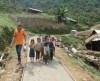 The road connecting the joys of local people  in Ta Chu and Pa Te villages in Tuc Dan commune of Tram Tau district